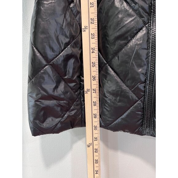 Guess Womens Quilted Black Jacket With Elastic‎ Waist & Zipper Closure Size XL - Picture 2 of 10
